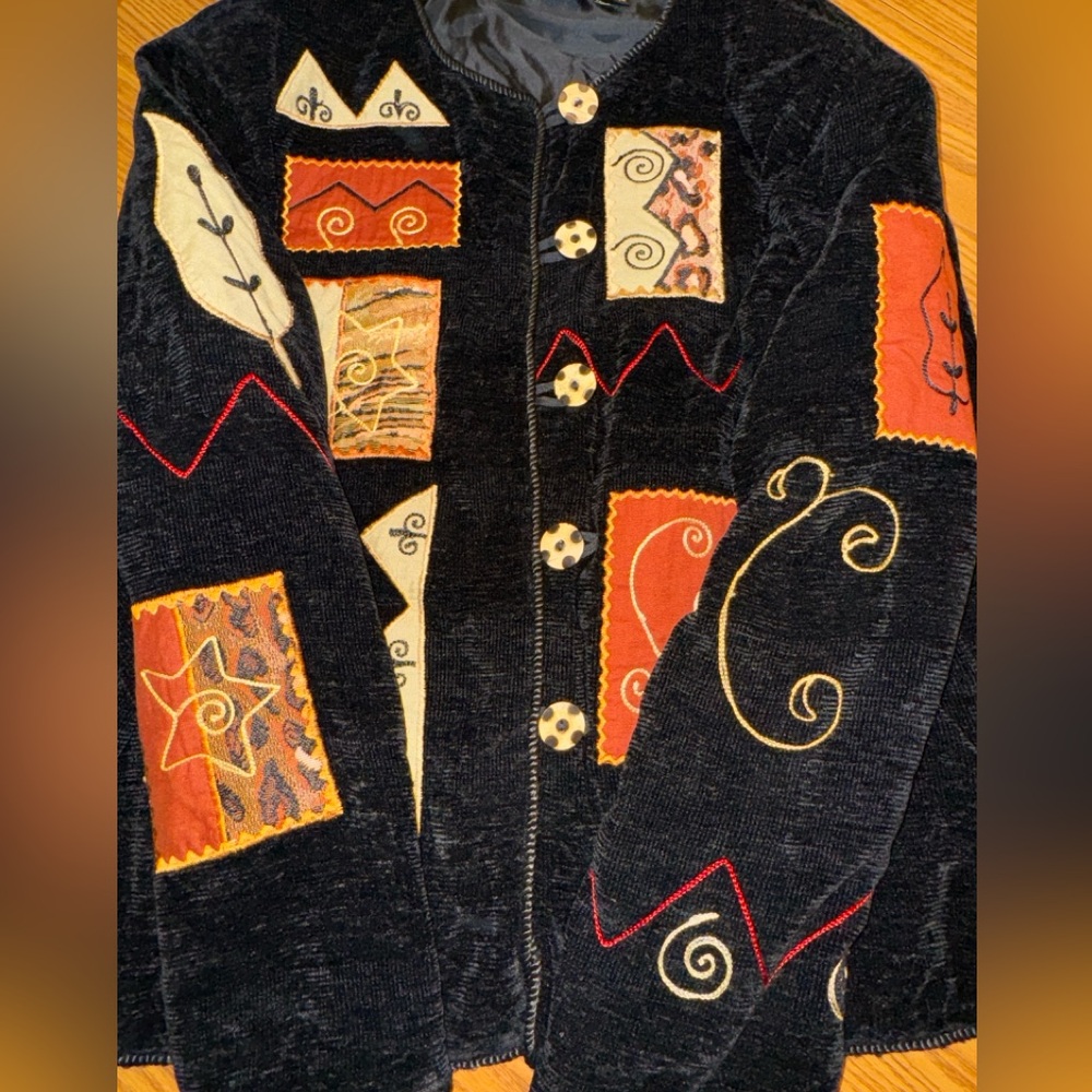 Women's Black Patchwork Jacket - image 6